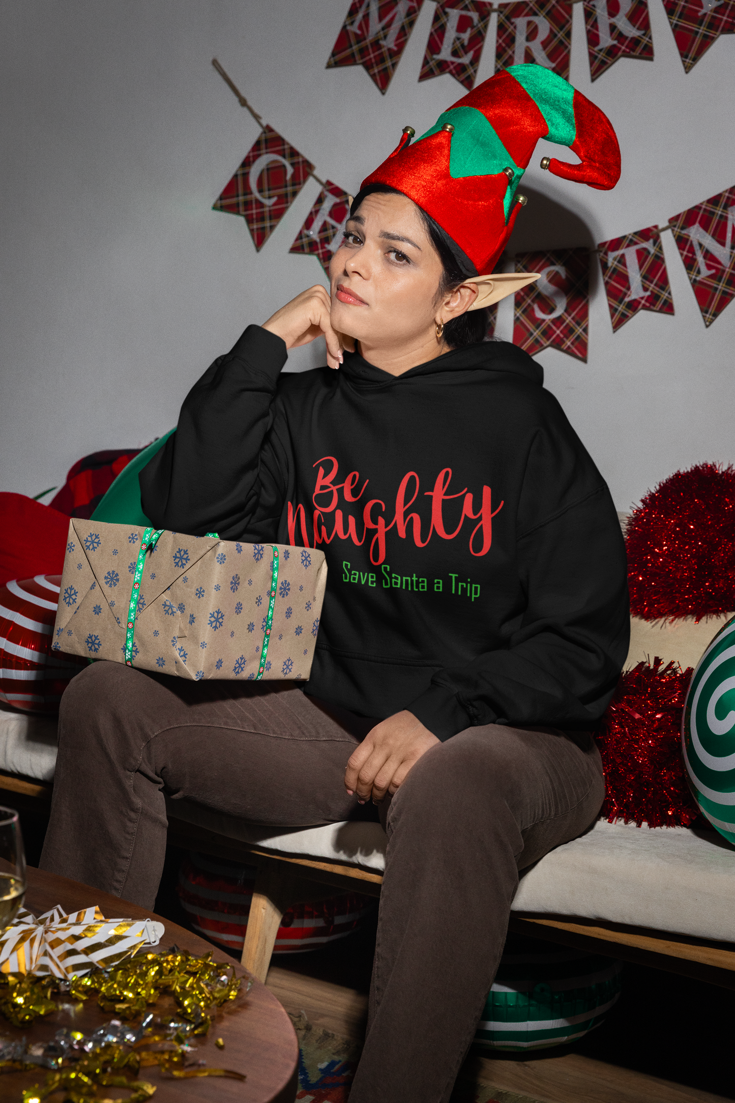 Be Naughty - Save Santa a Trip Hoodie