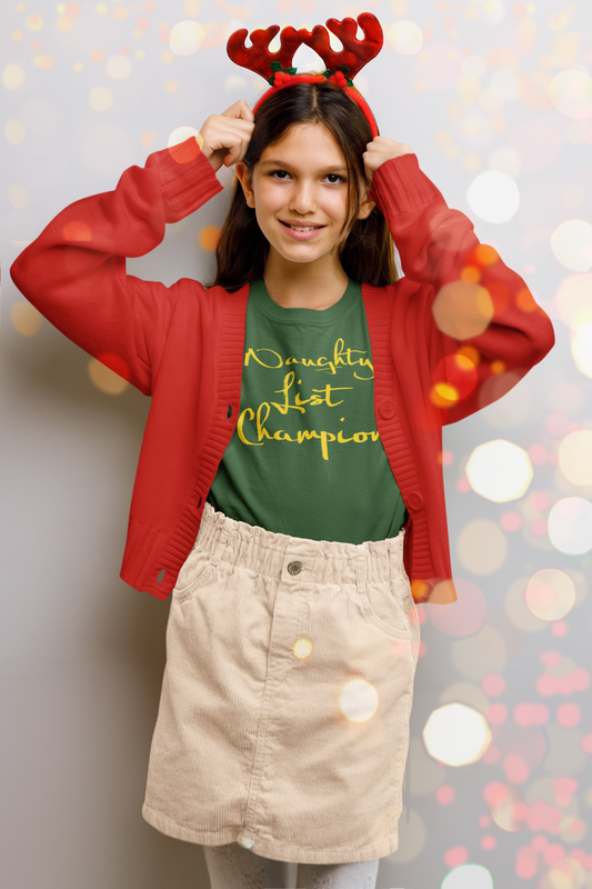 Naughty List Champion - Classic Kids Crewneck T-shirt